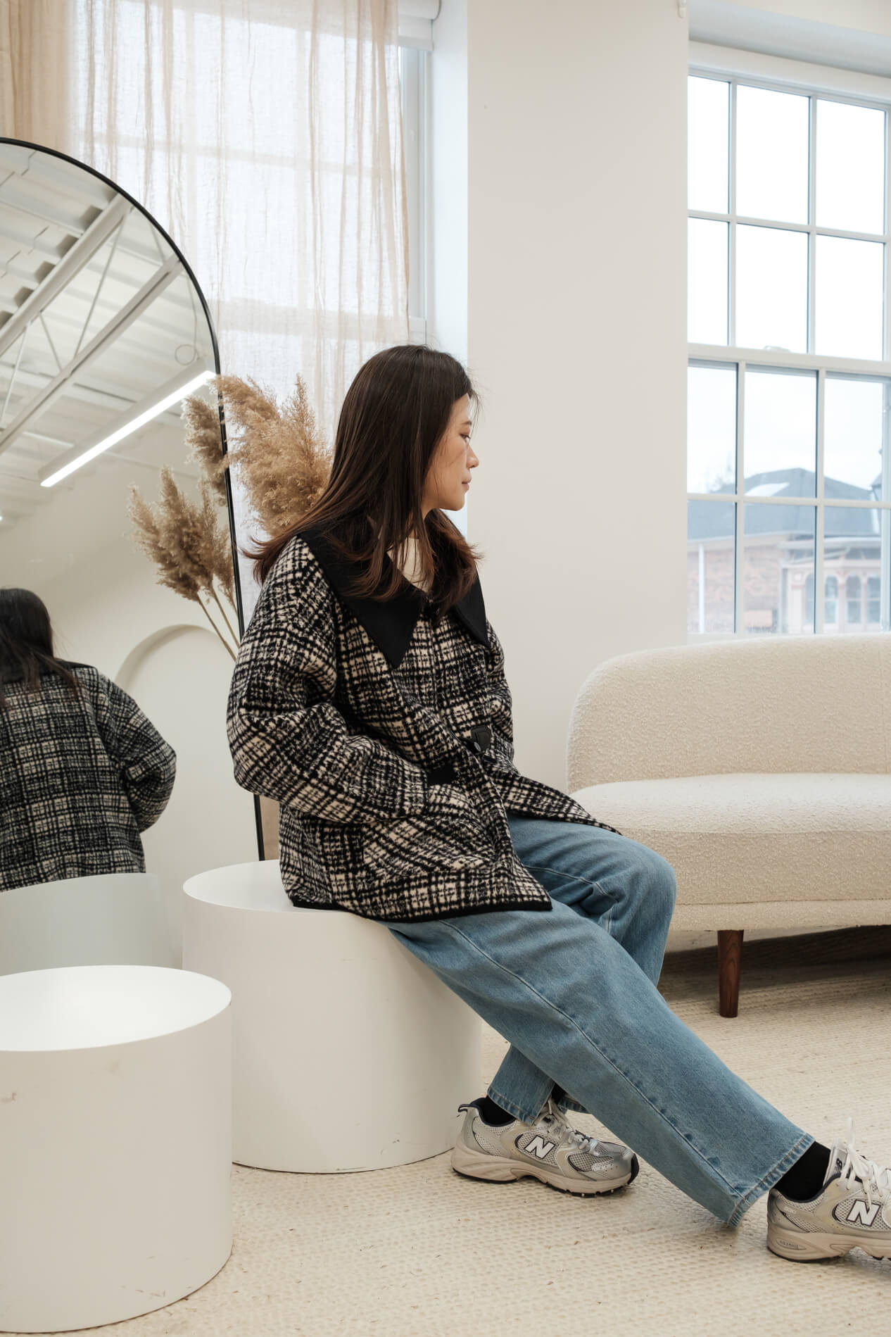 DOUBLE FACED PLAID JACKET