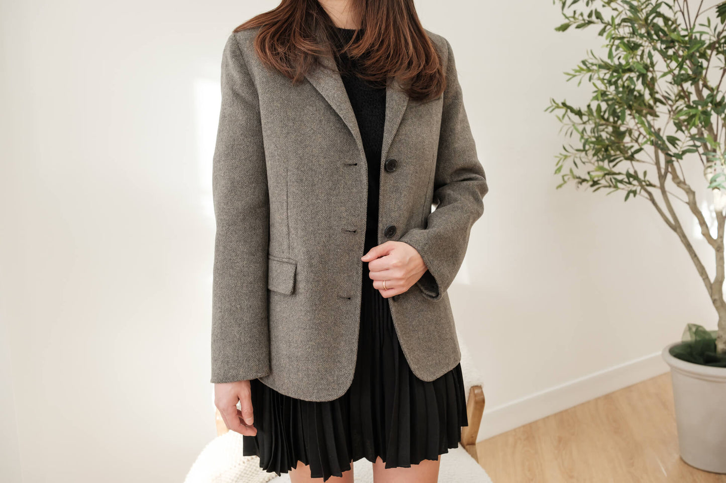 HERRINGBONE WOOL JACKET