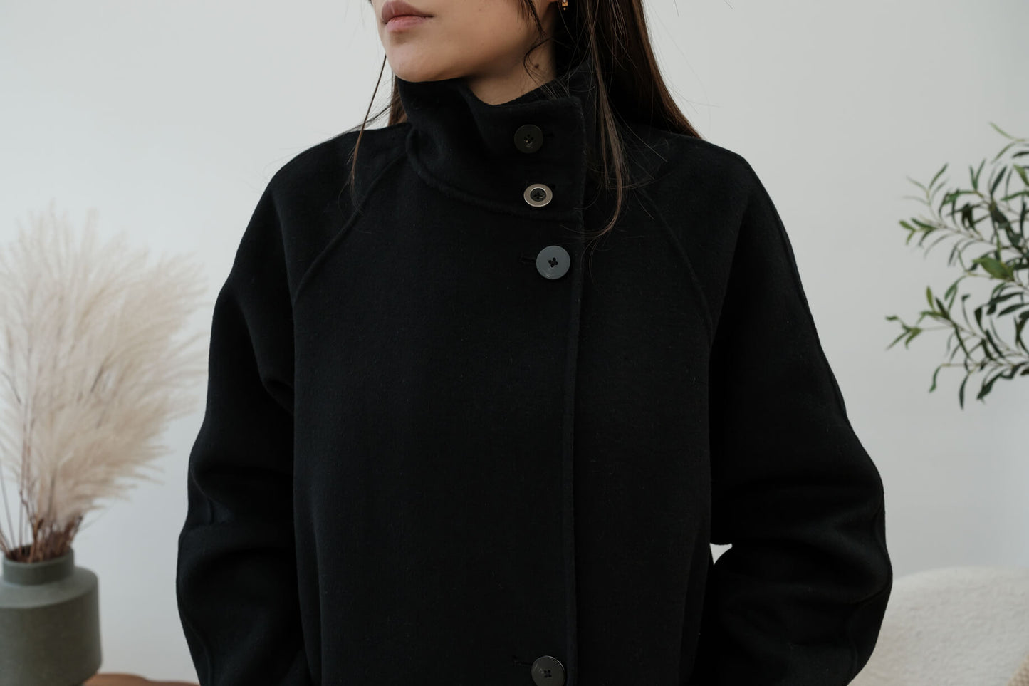 HIGH COLLAR OVERSIZED COAT