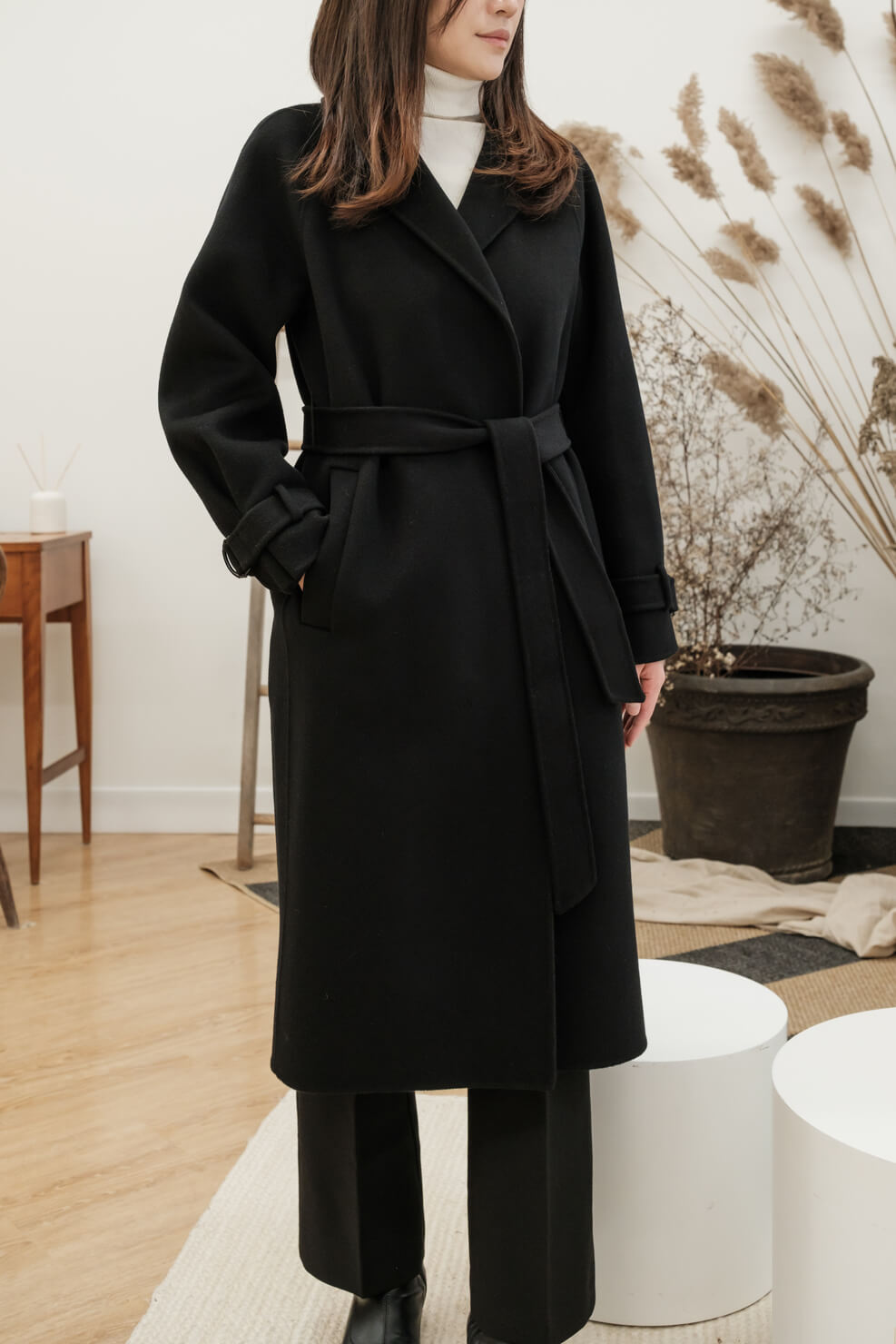 CASHMERE BLEND BELTED COAT