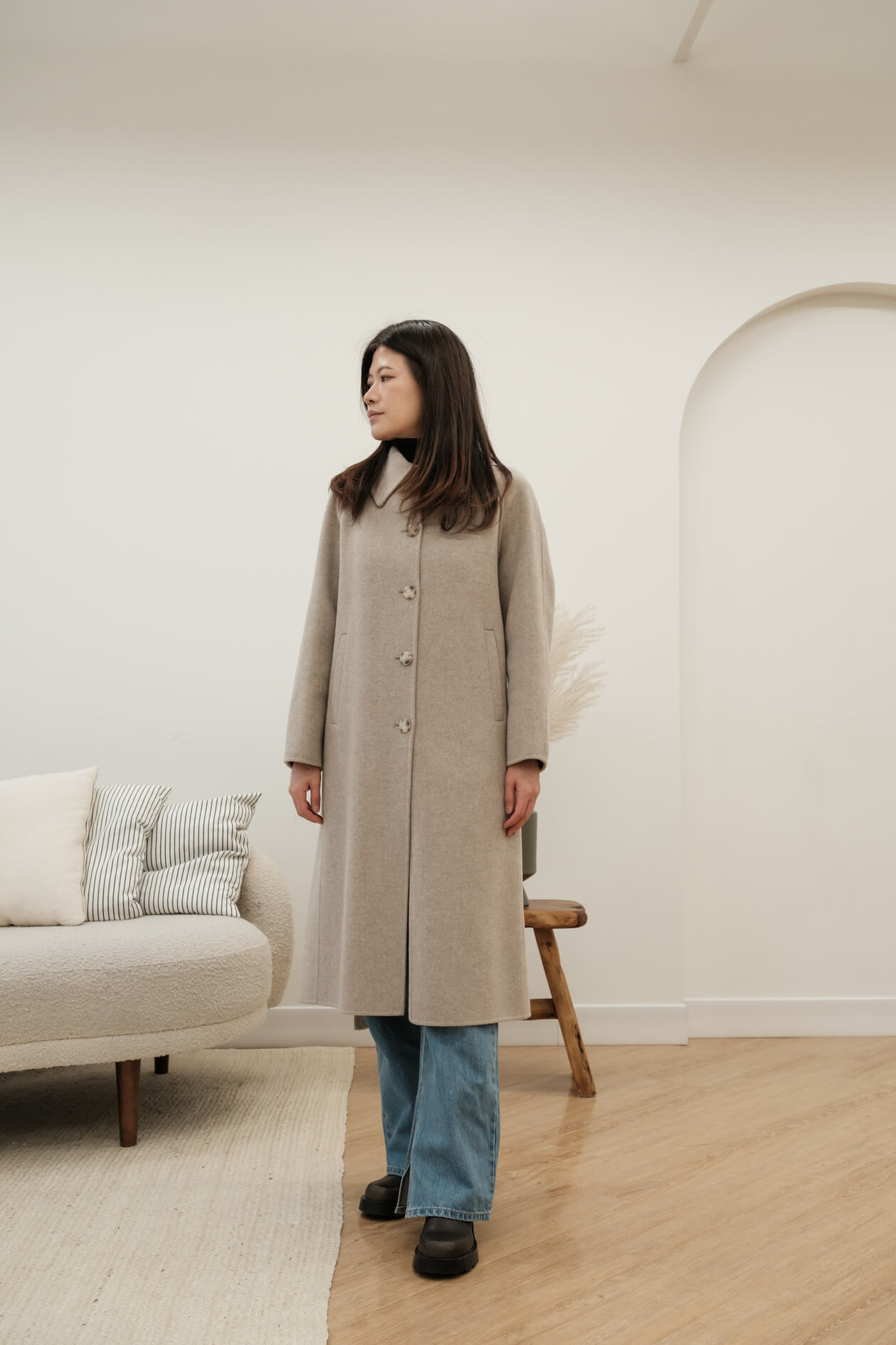 SINGLE BREASTED BELTED COAT