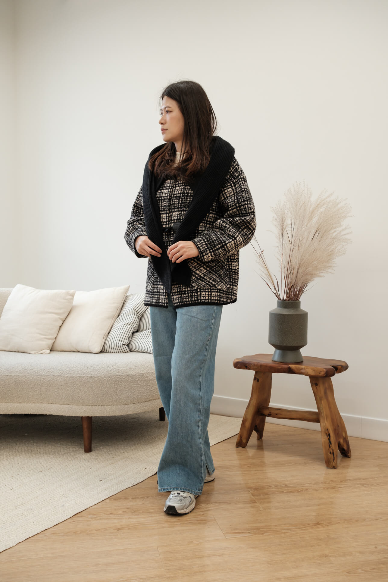 DOUBLE FACED PLAID JACKET