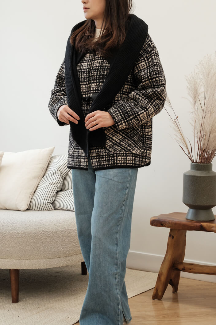 DOUBLE FACED PLAID JACKET