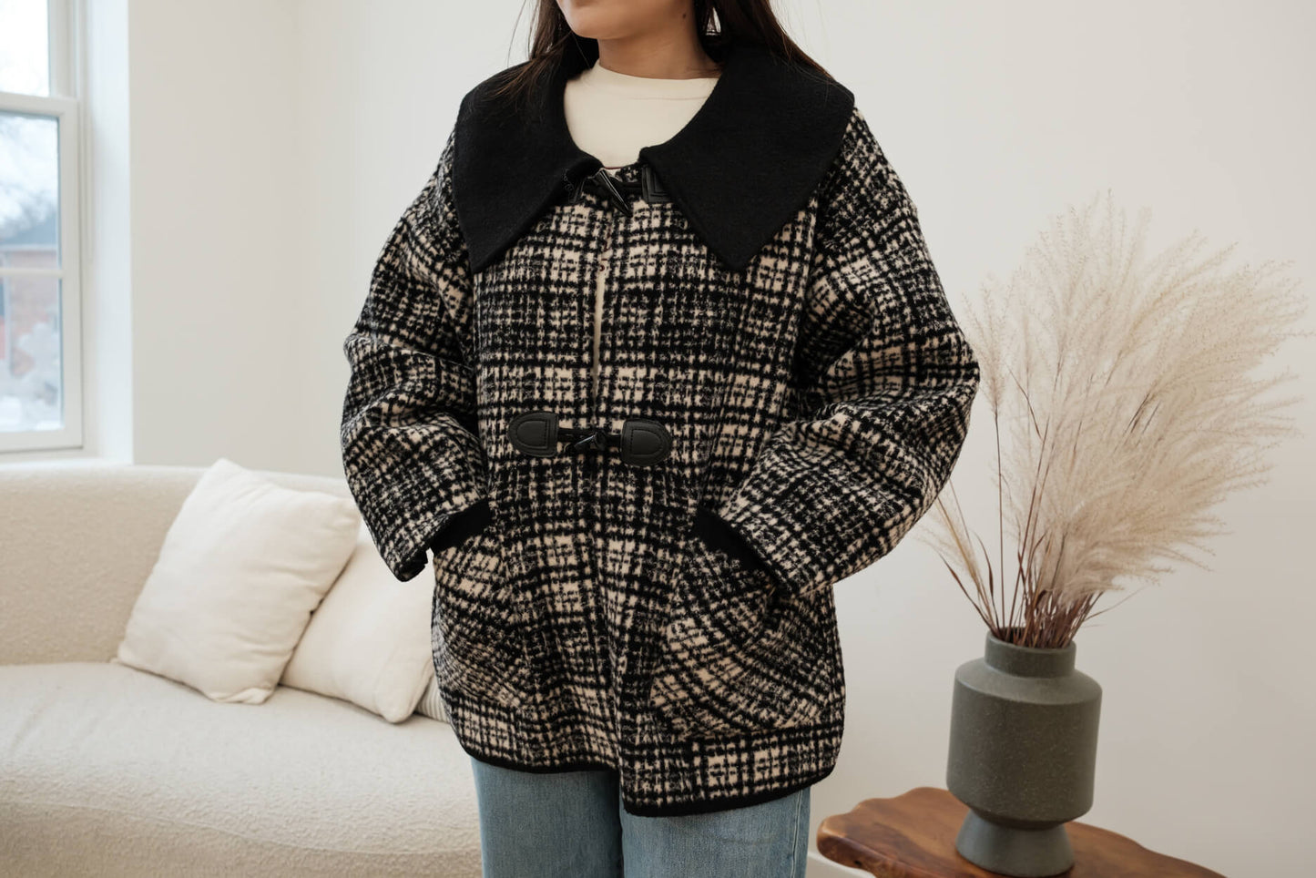 DOUBLE FACED PLAID JACKET